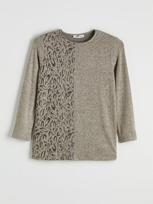 Bisiklet Yaka Desenli Bluz