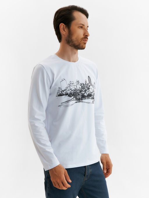 Лонгслив мужской MINAKU: City, белый, размер 46