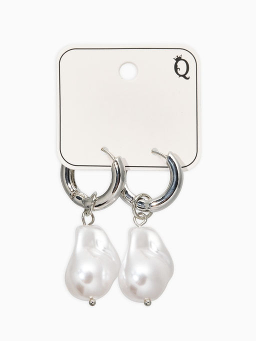 Цена за 2 шт. Серьги жемчуг "Барочный" галтовка, цвет белый в серебре