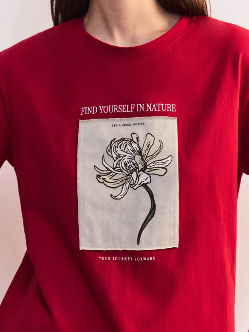 Футболка из хлопка с принтом ZR2605023425-70 / Zarina