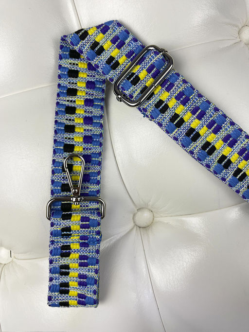 LACCOMA ремень 1000-22-4-зиг заг голубой/черный/желтый полиэстр