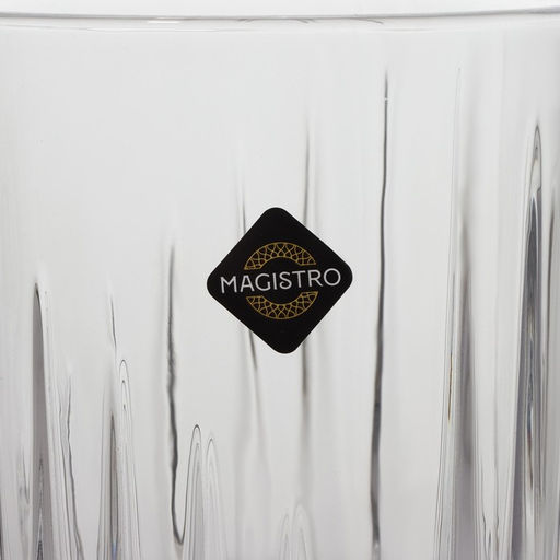 Стаканы Magistro «Богема. Полоса», 310 мл, 8.3×7.7×9 см, набор 6 шт., вращающиеся, стекло, прозрачные