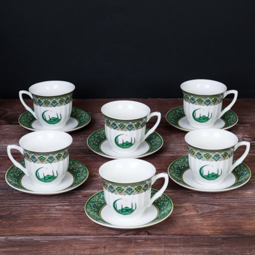 Чайный набор 12 предметов 250 мл MS / new ZSV02-12MS /уп 8/ Муслим костяной фарфор - Галеонтрейд фото 3