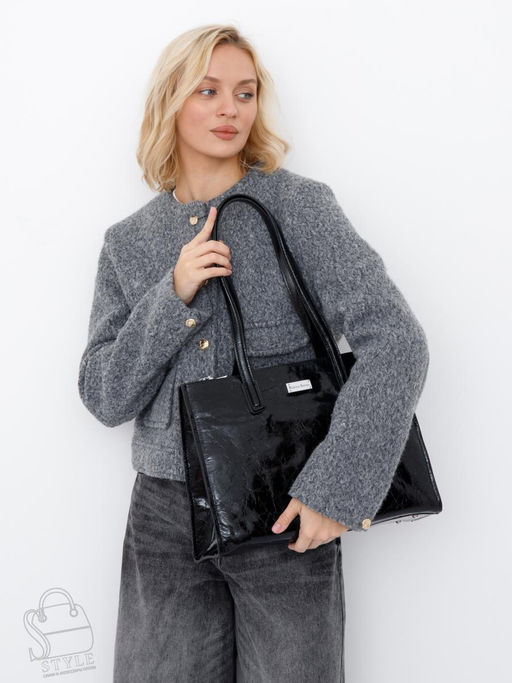 Сумка женская кожаная 9620SP black Velina Fabbiano-Safena