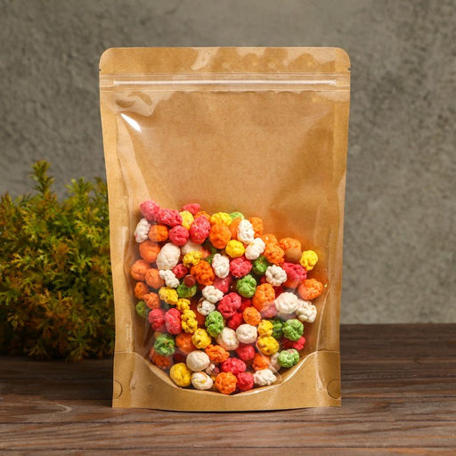 Цена за 50 шт. Пакет Zip-lock Крафт с прозрачной стенкой 18 Х 26 + 4 см