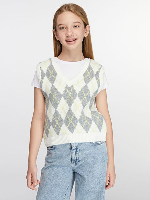 V Yaka K?z ?ocuk Triko S?veter