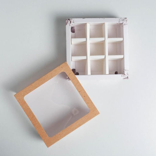 Цена за 5 шт. Коробка для конфет, кондитерская упаковка, 9 ячеек, Special for you, 14.5?14.5?3.5 см