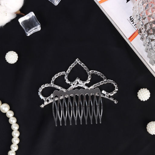 Диадема для волос «Медея», сердце грация, 8.5×7 см, серебро