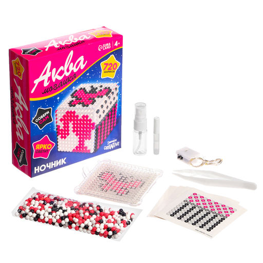 Аквамозаика Куколка, ночник, 720 шариков - Школа талантов фото 2