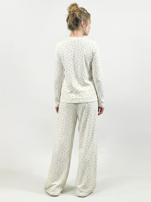 Пижама с принтом сердечки OD-1011-1 молочный