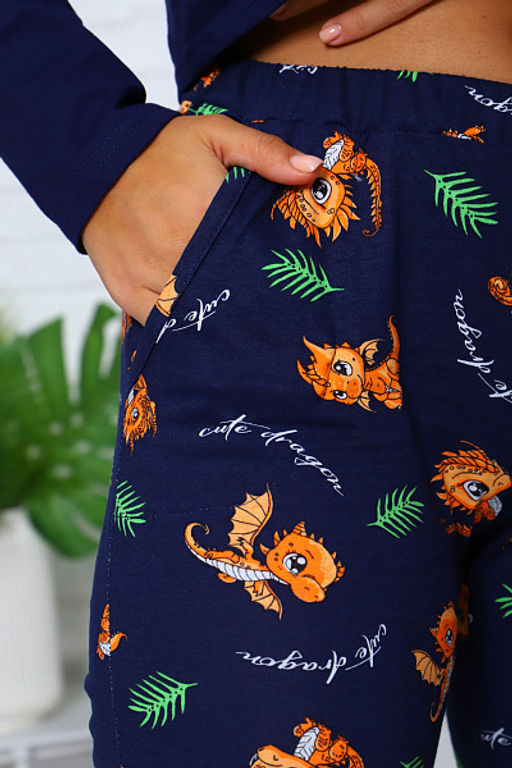 Костюм с брюками, принт, синий (954-1) - Плиона фото 8