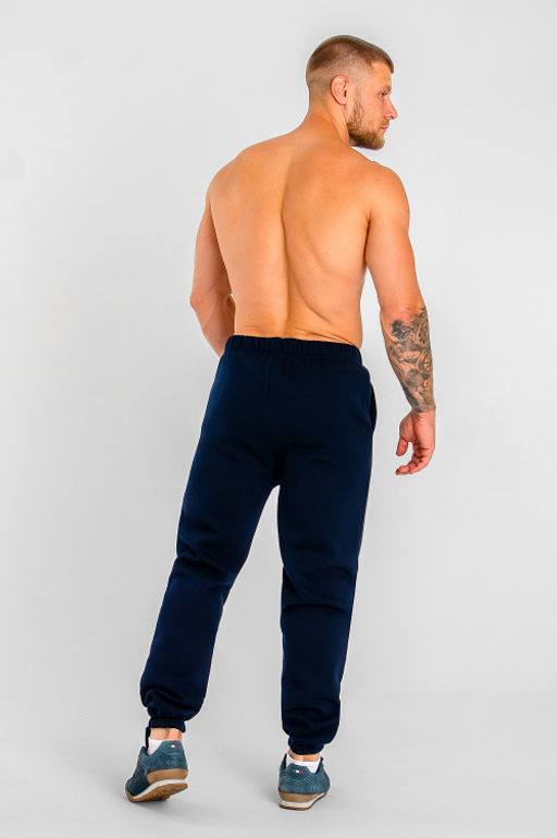 Арт. 62904 Брюки мужские с начесом 48-56 (5 шт) Цвет:темно-синий