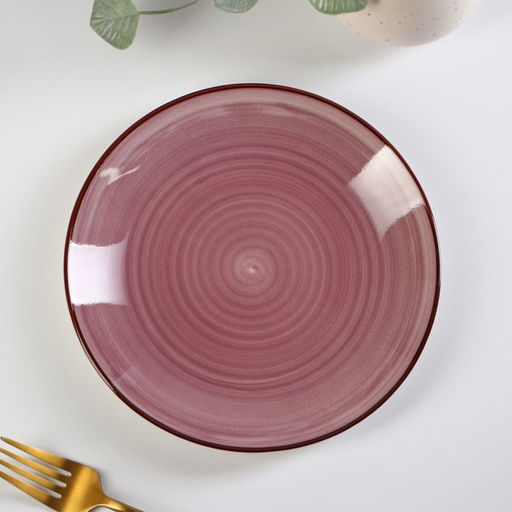 Тарелка керамическая десертная Доляна Морской мир, d=19 см, цвет бордовый