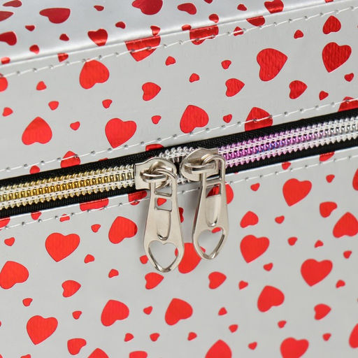 Набор шкатулок для украшений Сердца на белом, 3 шт., с зеркалом, искусственная кожа, 13?21?14.5; 10?19?12; 21?15.5?17 см