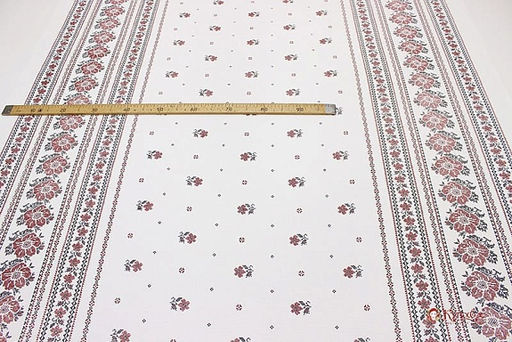 Мерный лоскут - Рогожка Вышиванка (красная на белом), ш.1.5м, хлопок-100%, 165гр/м.кв - Купава фото 4