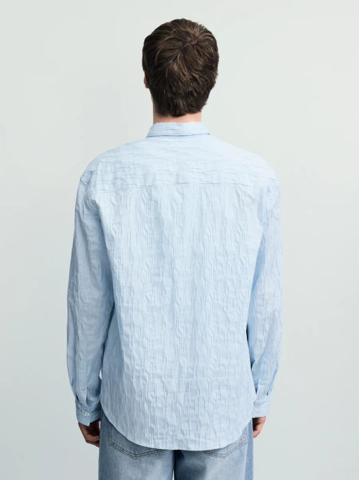 Рубашка в полоску из жатой ткани / Zarina  фото 5