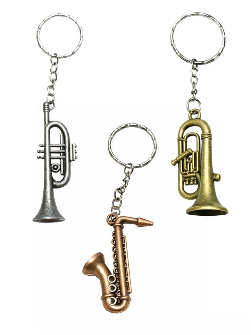 Цена за 2 шт. Брелок металл. "Труба / Саксофон" (KL-1031)