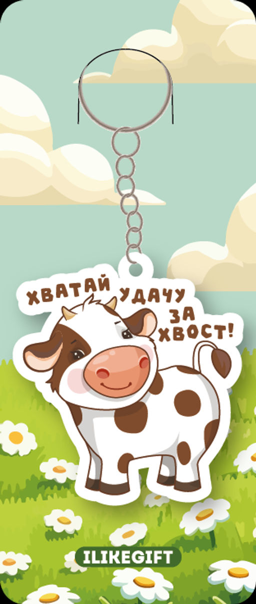 Брелок ECO из дерева iLikeGift Хватай удачу за хвост