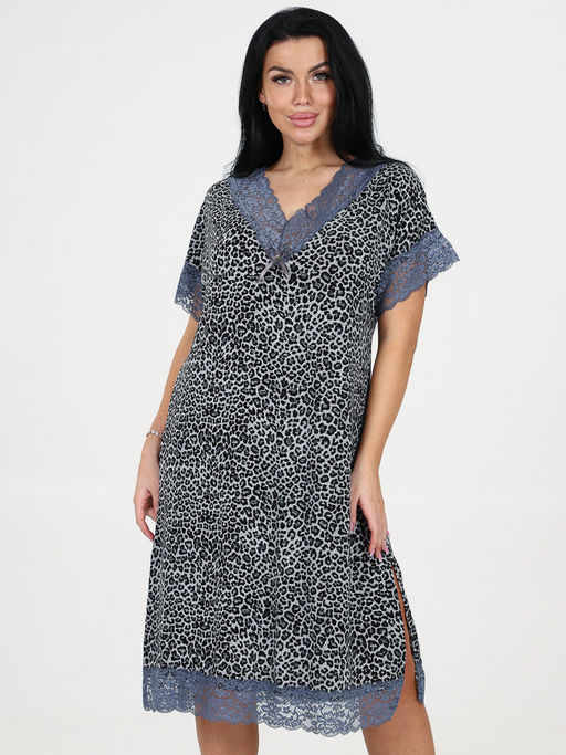 03 СОРОЧКА ЖЕНСКАЯ (Серый леопард) - А-дина фото 2