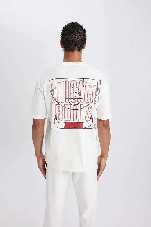 DeFactoFit Футболка Oversize с круглым вырезом и короткими рукавами NBA Chicago Bulls  фото 8