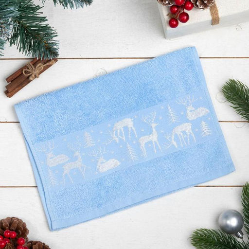 Полотенце новогоднее махровое Этель. Олени, 30?60 см, хлопок 100%