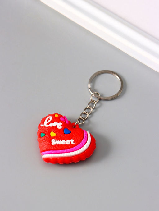 Цена за 12 шт. Брелок для ключей «Сердце с надписью - love», резина, 4×3×1.4 см, МИКС