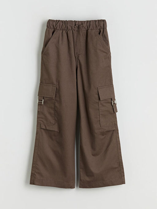 Beli Lastikli K?z ?ocuk Kargo Pantolon