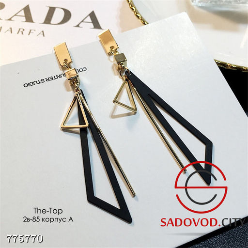 Серьги женские 2 треугольника - Bruno фото 2