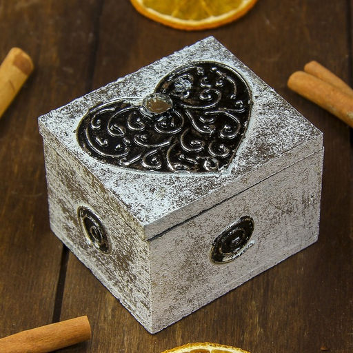 Шкатулка "Сердце" 7х6х5 см, МДФ