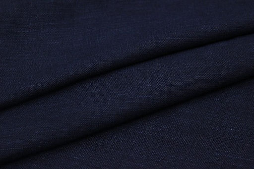 Лен с вискозой с эффектом мятости цв.Темный чернильно-синий, СОРТ2, ш.1.45м, лен-53%, вискоза-47% - Купава фото 3