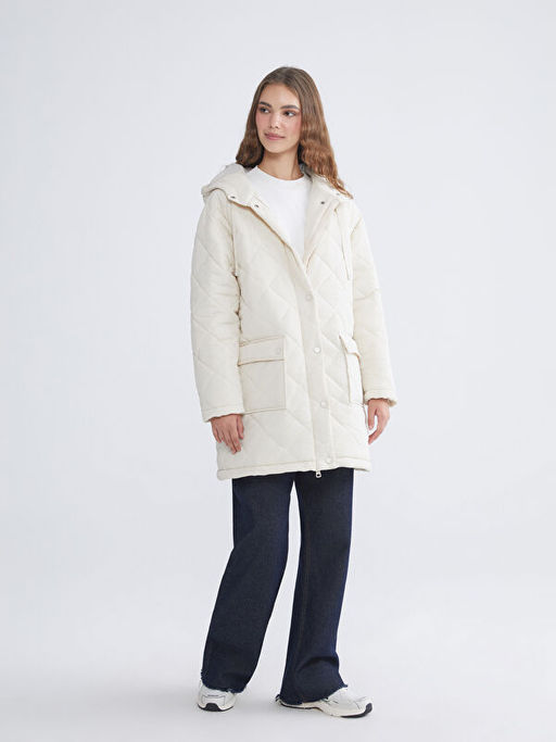 Kap??onlu Kapitone Oversize Kad?n ?i?me Mont