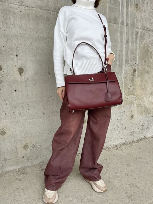 Женская кожаная сумка-портфель 8399-3 Бордо - Sergio valentini фото 10