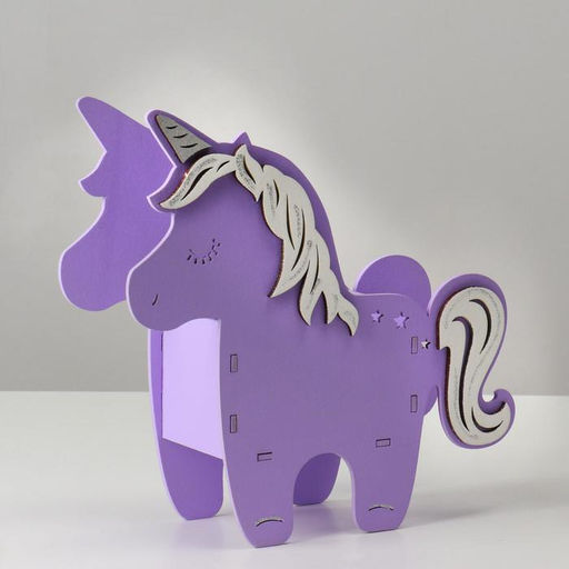 Кашпо деревянное 21.5721 см уникальное Единорог, сиреневый белый - Simaland фото 2