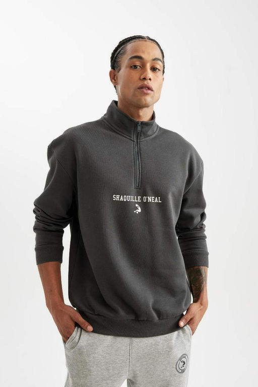 DeFactoFit Shaquille ONeal Толстовка свободного покроя с воротником-стойкой и застежкой-молнией  фото 7