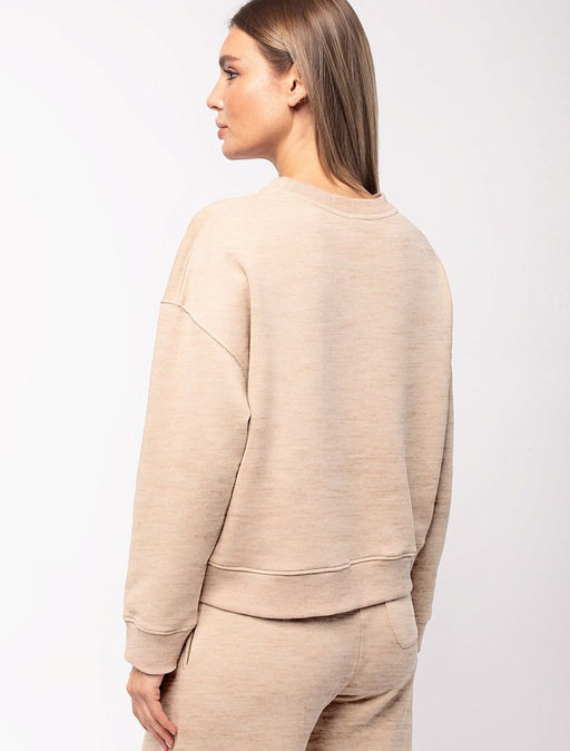 VILATTE / Свитшот из премиального футера трехнитки с авторским принтом  фото 4