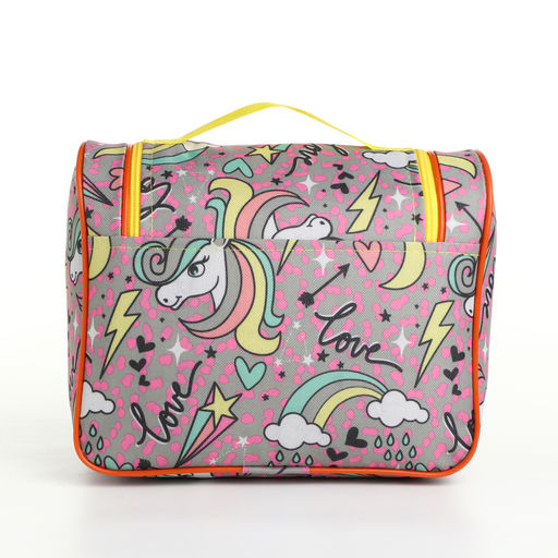 Косметичка на молнии, с ручкой, цвет розовый