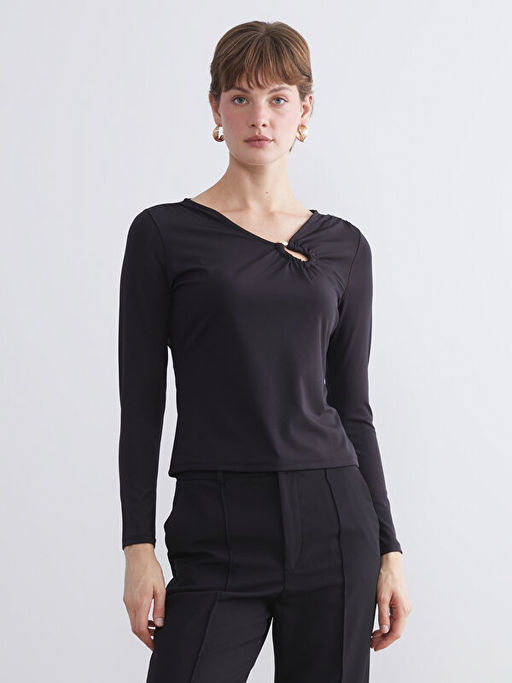 B?y?k Beden V Yaka B?zg?l? Bluz