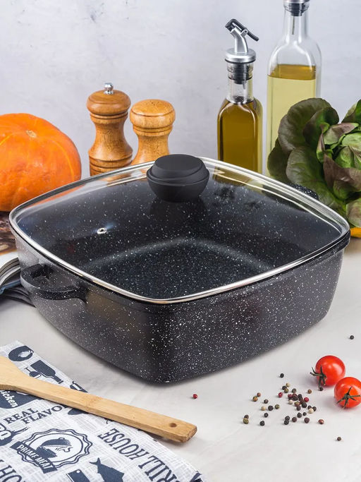 Кастрюля BK-3824 6,1л квадрат. SCHWARZMARBEL - Bekker фото 7