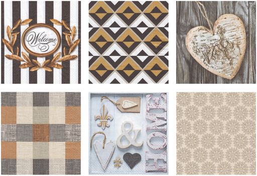 Love2art салфетки бумажные АССОРТИ 3х слойные SDD 33 x 33 12 шт. Набор №1216-16 Скандинавские мотивы