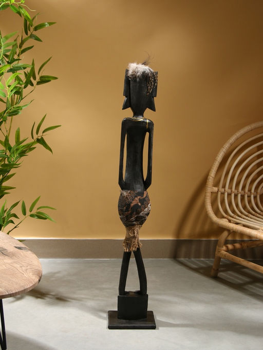 Сувенир интерьерный «Абориген», 19×14×100 см, дерево, чёрный