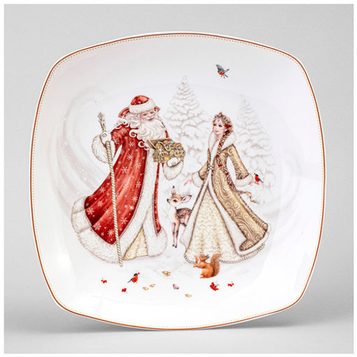Блюдо Морозко квадратное 25x4 cm 85-2047 #НовыйГод /АРТИ-М/