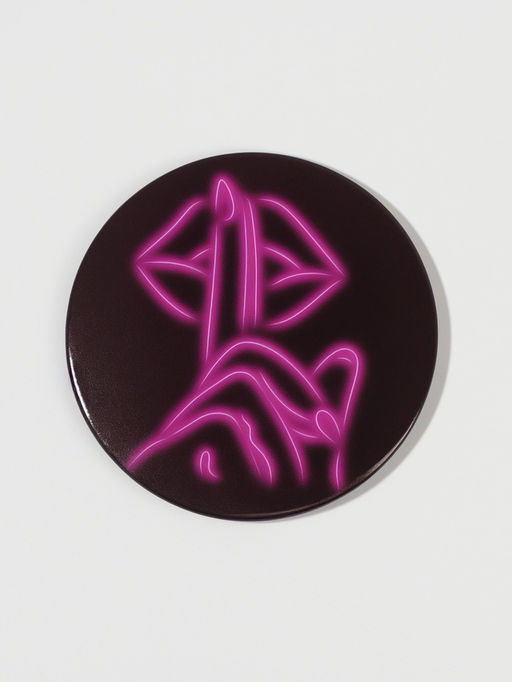 Зеркало карманное «Губы», d=7 см, PVC - коробка, чёрное