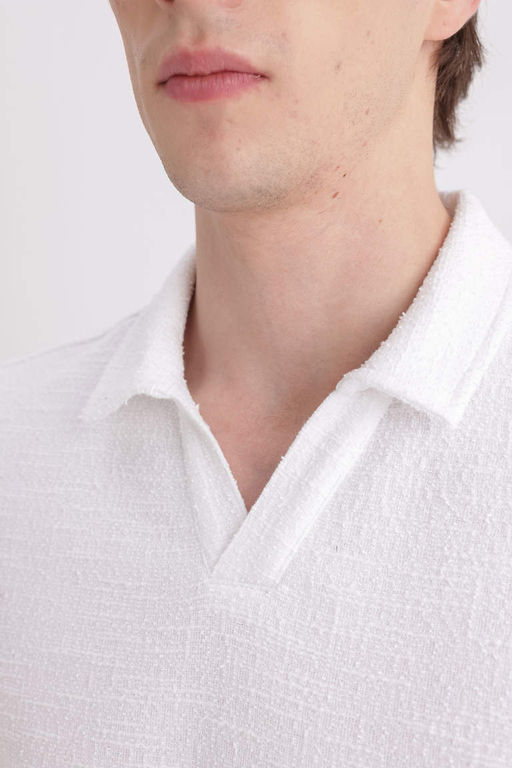 Футболка-поло стандартного кроя с короткими рукавами - Defacto фото 5