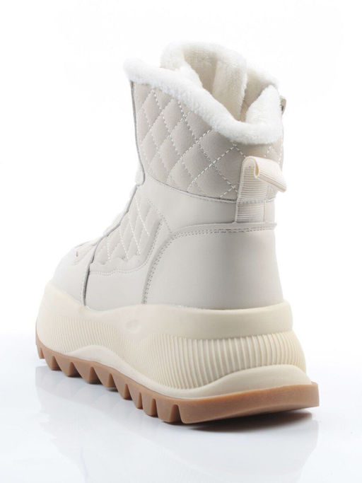 04-PAML06-2Z LT. BEIGE Ботинки зимние женские (натуральная кожа, 100% шерсть) - Фабричный китай фото 6