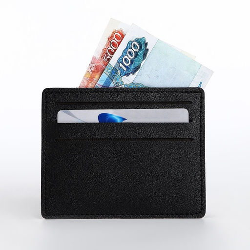 Картхолдер, на 6 карт, отделение для купюр, чёрный