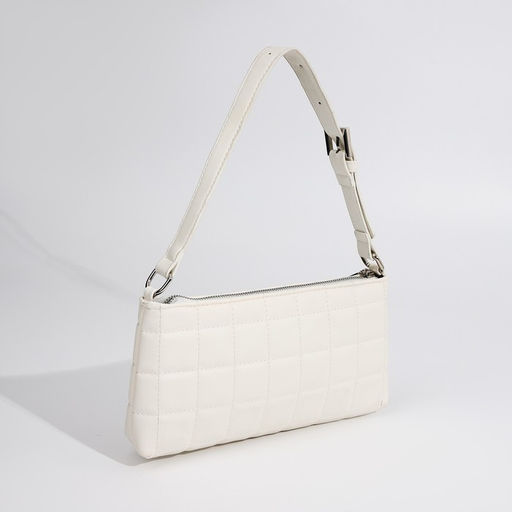 Сумка-багет на молнии, цвет белый - Simaland фото 2