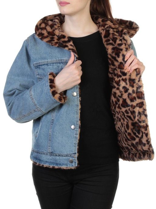 000 BLUE/BROWN Куртка джинсовая с плюшем Misifeer - Fashion фото 7