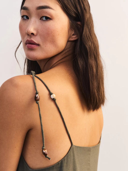 Сарафан изо льна с декоративными бусинами ZR2605012903-13 / Zarina