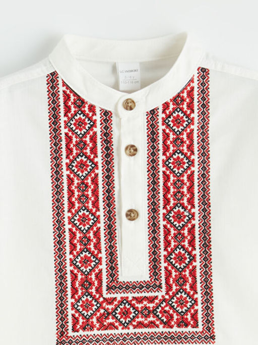 Hakim Yaka Erkek Bebek Nak??l? Poplin G?mlek