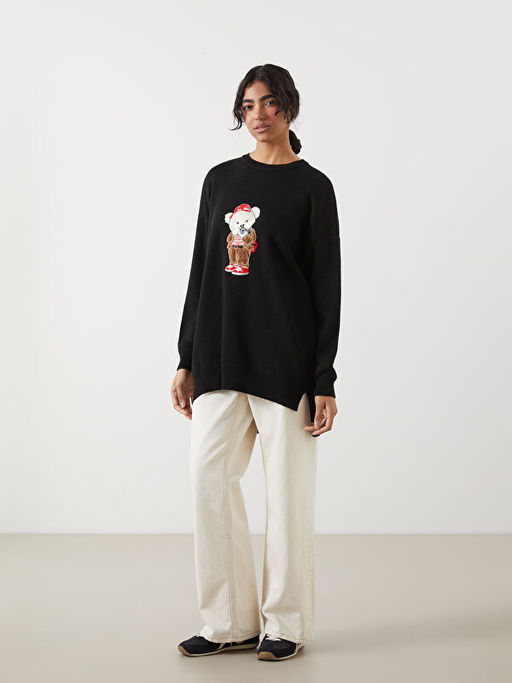 Ay? Teddy Nak??l? Oversize Kad?n Triko Tunik